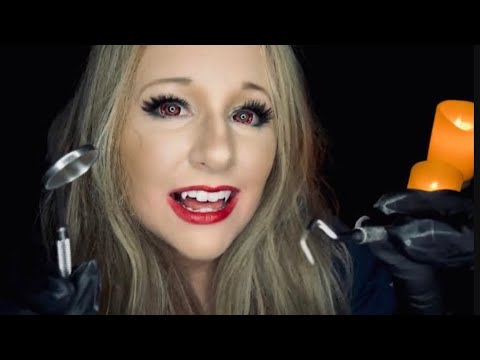 ASMR Vampire Dentist Cleans Your Fangs Roleplay 🧛🏻‍♀️🦷 | Pen Light | Gloves | Personal Attention