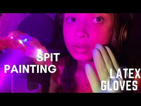 ASMR-SPIT PAINTING WITH LATEX GLOVES 🧤 🎨