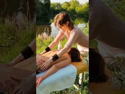 Evelina's ASMR relaxing massage on the riverbank #asmr