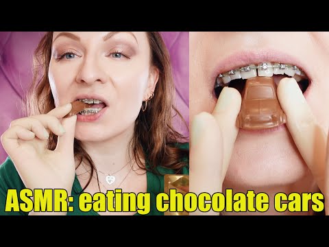 ASMR: eating chocolate cars