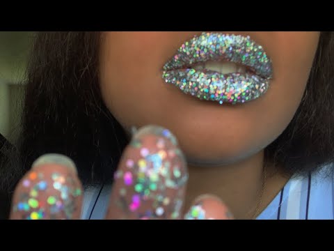 ASMR | Mouth Sounds ✨Spoolie Nibbling | Kisses 💋 | Glitter Lips