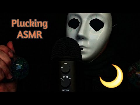 ASMR PLUCKING (MOUTH SOUNDS AND SOME TRIGGERS) - BLIND ASMR