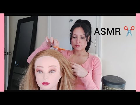 ASMR haircut, hair brushing and scalp massage (No Talking)