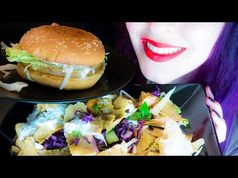 ASMR: Meaty Kebab Salad & "Big Mac" | Turkish Takeout ~ Relaxing Eating Sounds[No Talking | Vegan] 😻