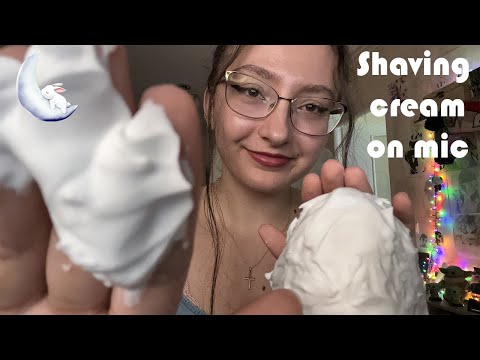 ASMR | Shaving cream on mic & mouth sounds 😴