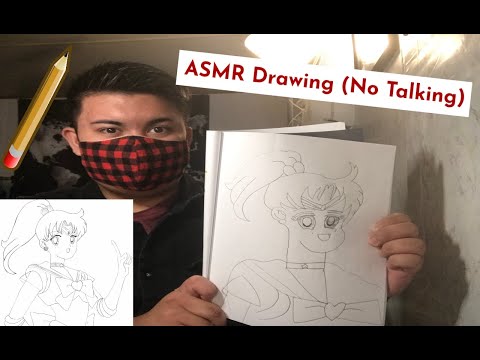 ASMR Drawing Sailor Jupiter + Tracing Sounds (No Talking w BTS Lofi Music)