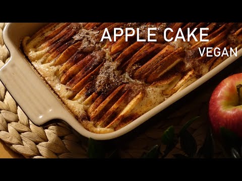 ASMR | Apple Cake Recipe (Vegan) | Whispered, Baking sounds, Cozy Rain sounds, Tapping ++