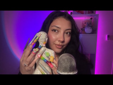 ASMR with XXL Nails 💗 acupuncture doll, energy rain, spiders crawling up your back! Angi's CV