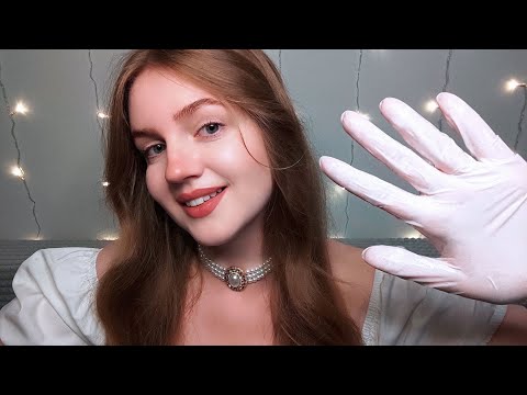 ASMR Oil Face Massage in Gloves. Unintelligible Whispers. 2 Hours
