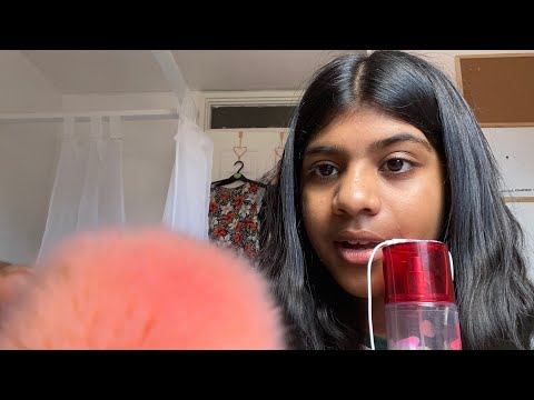 ASMR personal attention, face brushing,mouth sounds,tapping