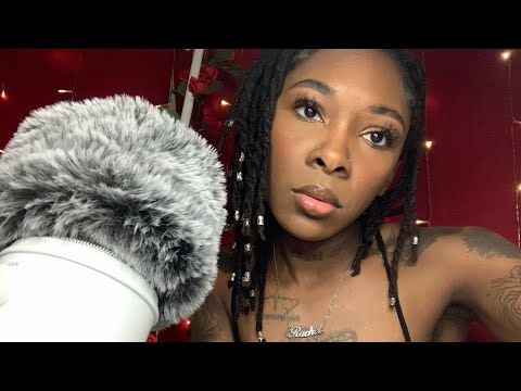 ASMR| Ear To Ear Inaudible & Unintelligible Whispers W/ Gum Chewing & Mic Rubbing 👄