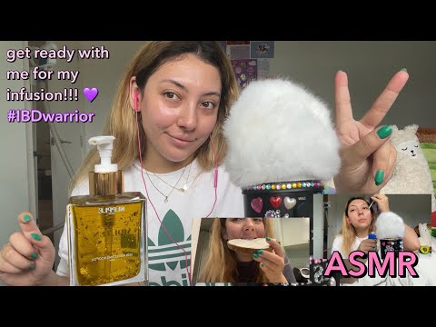 ASMR morning routine ✨ get ready with me for my infusion! 💜 #crohnsdisease | Whispered
