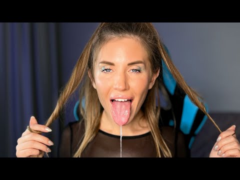 ASMR Mouth sounds | Glossy lips | Amazing lens licking and tongue fluttering