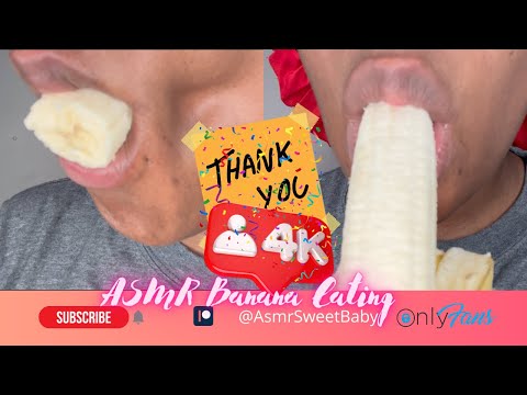 ASMR Banana Eating 🍌 😋 | ASMR Kisses | ASMR Eating Thank you 4K 🥰🥳🤩