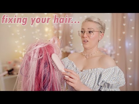 ASMR Rude Hair Stylist That Means Well But Is Too Honest Fixes Your Messy Tangled Hair (roleplay)