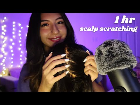 low-light ASMR 1HR Scalp Scratching Heaven 🤤 | scalp attention + hair parting ✨💆‍♀️