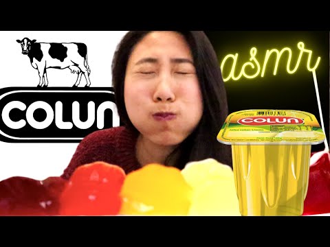 ASMR FRUIT JELLY 🍊 CONDENSED MILK 과일 젤리 SOFT EATING SOUNDS MUKBANG & WHISPERING w/ Subtitle