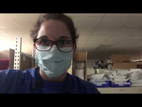 ASMR HOSPITAL trying on masks and gloves whispering inaudible mouth sounds