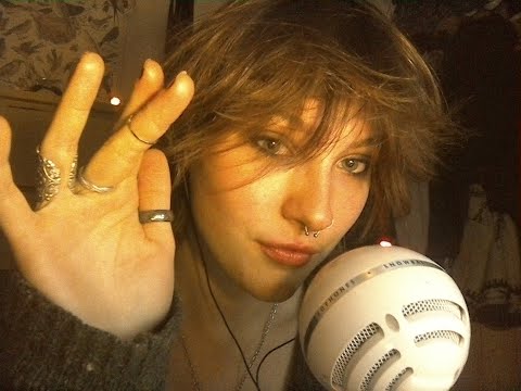 ASMR breathe mouth sounds w\ mic tapping and talking