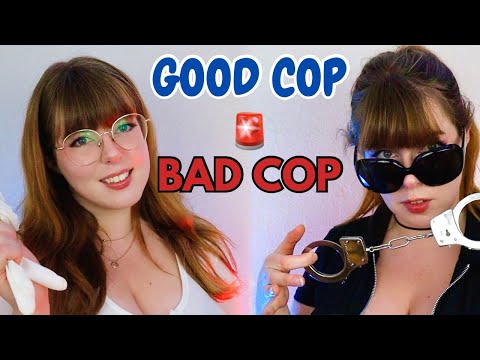 ASMR | Good Cop / Bad Cop Interrogation (full body search, sweet then AGGRESSIVE)(F4A)