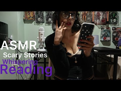 ASMR Reading Scary Stories To Tell In The Dark 📱 💜Whispering You To Sleep (Low light)