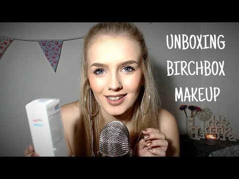 ASMR | Whispered Birchbox Makeup Unboxing - Crinkles, Tapping, Lid Sounds