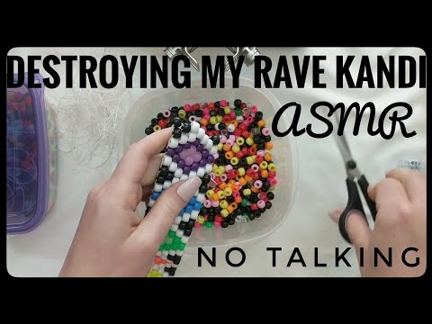 Destroying My Kandi Bracelets ASMR(No Talking)(Plastic Beads)