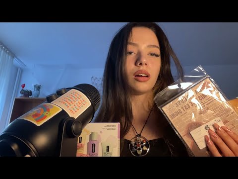 ASMR haul ~ stickers&lingerie + skincare unboxing 📦 (with tapping and crinkling sounds)