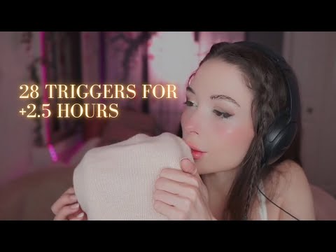 28 Triggers for over 2.5 Hours - Can you Make it to the End? 💜  ASMR to fall asleep to 💜