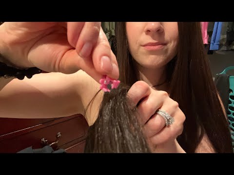 LoFi ASMR Doing Your Hair for Spring🌸 (brushing, clipping, sectioning, and combing)