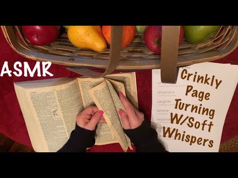 ASMR Vintage dictionary/Page turning/paper crinkles/unintelligible whispers