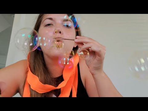 Boxing Wraps and Blowing Bubbles ASMR