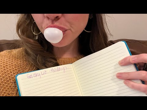 ASMR - Holiday Grocery List - Soft Spoken Gum Chewing/Snapping/Popping