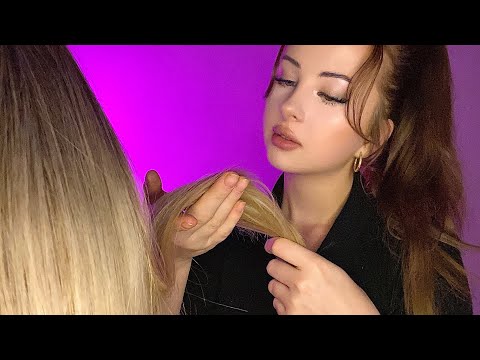 ASMR girl that has a crush on you plays with your hair
