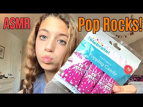ASMR Eating POP rocks! Fizzing, cackling, popping sounds!