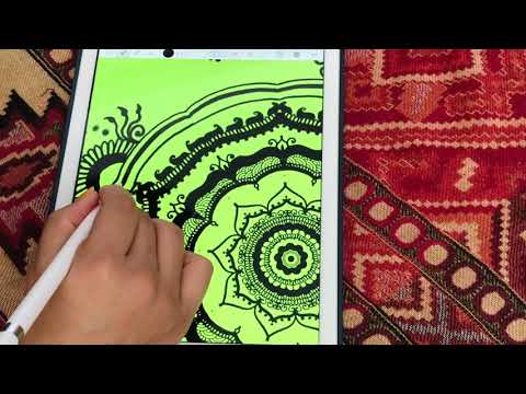 ASMR Soothing Mandala Drawing On iPad 🖌 Relaxing Whispers and Tapping