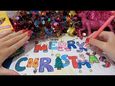 ASMR 1 Hour of Relaxing Colouring - Christmas