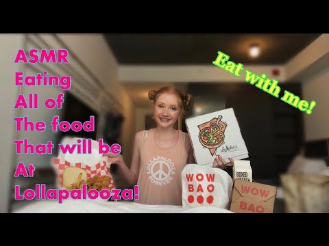 [ASMR] Trying Lollapalooza Chow-Town Food In Chicago! 🍕