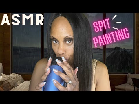 ASMR Mouth Sounds, Fast and Aggressive, Spit Painting