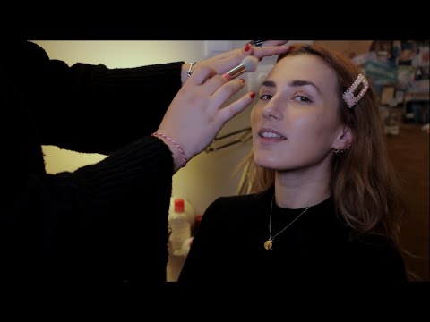 ASMR ~ Make Up ARTIST Gives me Glowy Look! 🎨 Real Person ⚬ Face Touching & Brushing ⚬