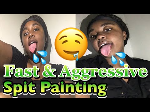 ASMR Fast & Aggressive Spit Painting 🎨💦 (💢 intense mouth sounds 🫦👅)  #asmr #spitpainting