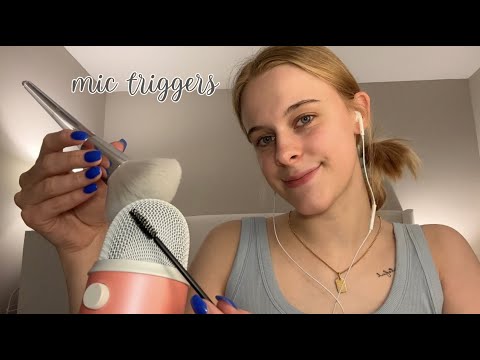 ASMR MIC TRIGGERS 🎙️ (scratching, brushing, fluffy mic cover, and more)