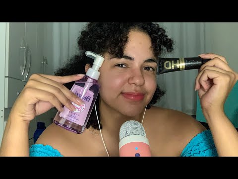 ASMR beauty haul (whispers, tapping, scratching)