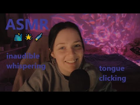 ASMR Inaudible Whispering, Hand Movements and Tongue Clicking 🌃🌟🌠 ( with cool new lights!! )