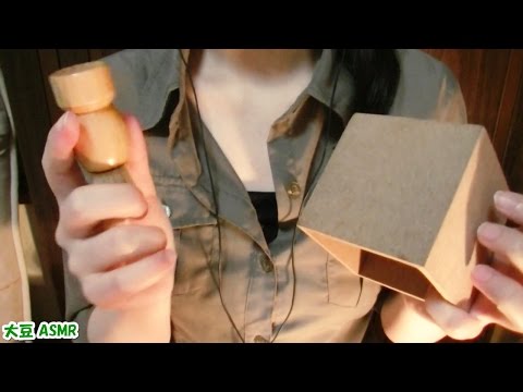 【ASMR】Wood Sounds (Tapping,Scratching) Binaural【音フェチ】