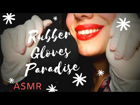 ASMR 🌜 Rubber gloves Paradise ☁️ Unintelligible Whispering *highly requested*