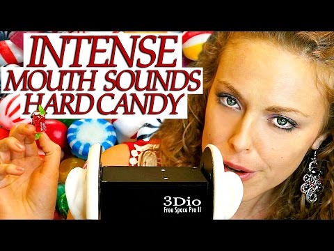 ASMR Hard Candy! WARNING: Intense Mouth Sounds, Whispers, 3Dio Ear to Ear, Lip Smacking, Up Close!