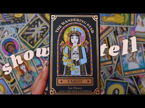 ASMR beautiful tarot deck show & tell (whispered, tapping, shuffling, page flipping)
