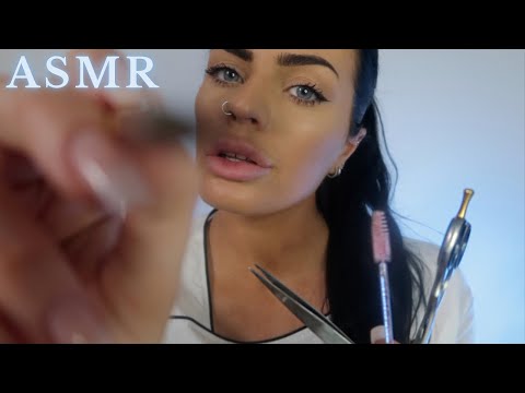 ASMR Brow Salon - Dyeing, Plucking & Trimming Your Eyebrows 🧖🏻‍♀️ (soft spoken, personal attention)