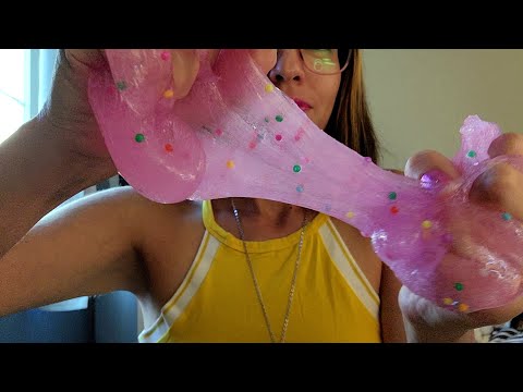 ASMR - getting messy with slime and whisper rambles🥰